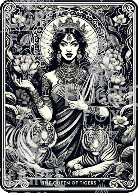 Queen of Tigers,Tarot card mug,Mother's Day Gift,Tarot Reader Gift,Tiger Mom Gift,Asian Queen cup,Gift for her,Asian mom gift,Wife Gift