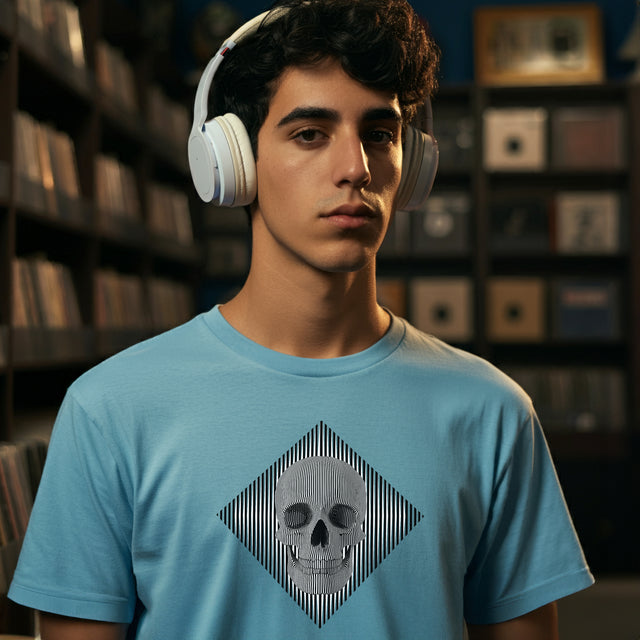 Op Art Skull T-shirt, Halloween tee, Trick or treat Shirt
