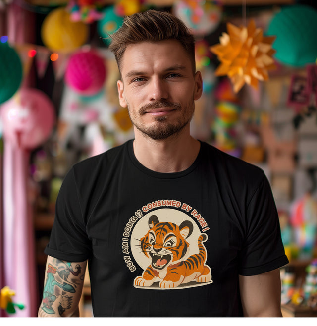 Consumed By Rage tee, Cute Tiger Tshirt, Cool Graphic Tee-shirt
