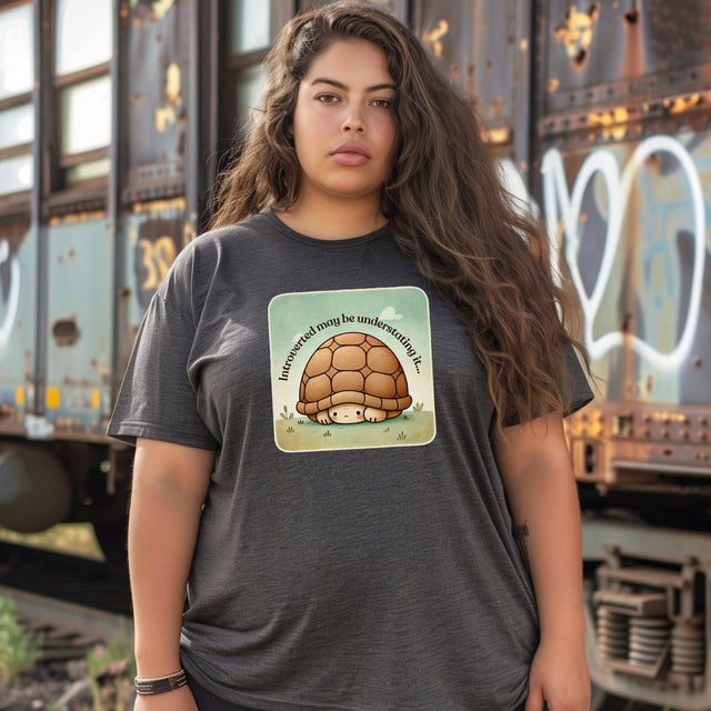 Introverted may be Understating it tee, Cute Turtle Tshirt, Introvert Shirt