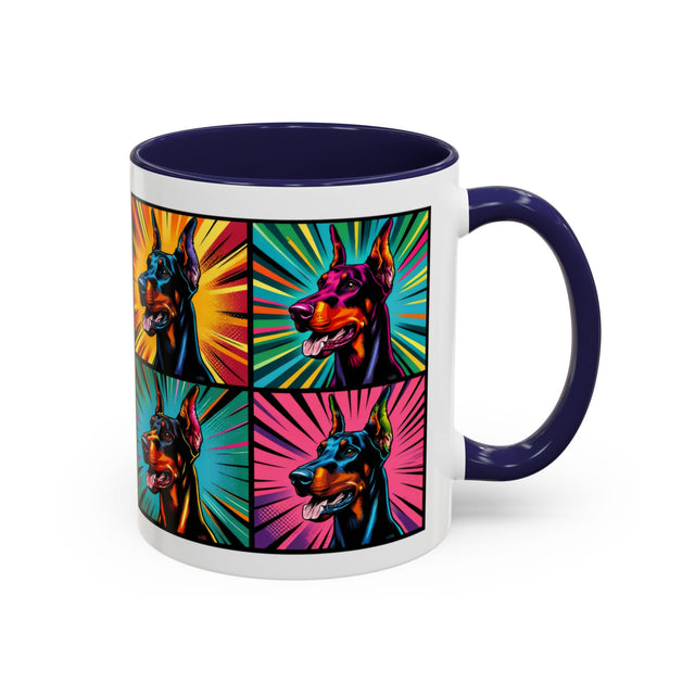 Doberman Pinschers Coffee Cup,4-Panel Pop Art Mug