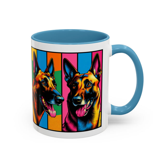 Belgian Malinois Coffee Cup,4-Panel Pop Art Mug,Belgian Malinois Lover,Mal Mom,Mali Dad,Dog Lover Gift,Belgian Malinois Gift