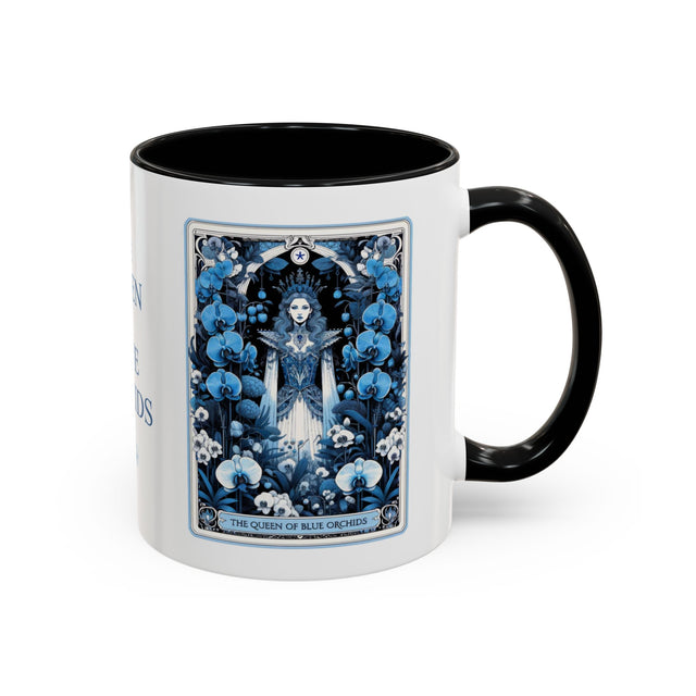 Queen of Blue Orchids,Tarot card Mug,Mothers Day Gift,Tarot Reader Gift,Asian Queen Mug,Orchid Lover Gift,Asian Mom Gift,Gift for her