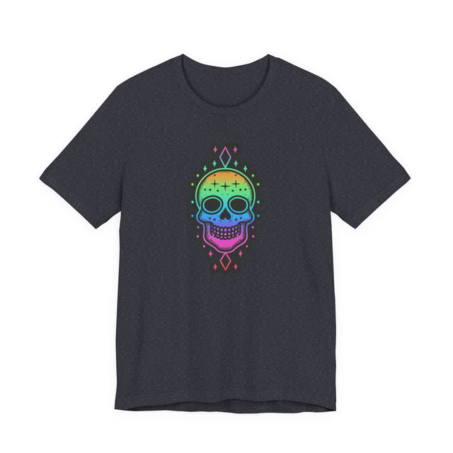 Rainbow Skull with Stars T-shirt, Pride Shirt, LGBT Skull, LGBTQ+ Ally Tee, Gay, Lesbian, Bisexual, Trans, Queer, Halloween Pride, Skeleton