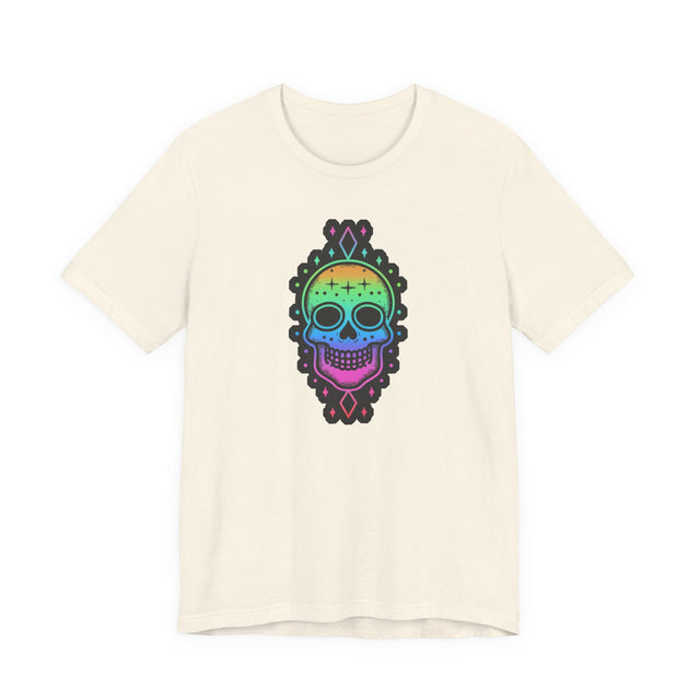 Rainbow Skull with Stars T-shirt, Pride Shirt, LGBT Skull, LGBTQ+ Ally Tee, Gay, Lesbian, Bisexual, Trans, Queer, Halloween Pride, Skeleton