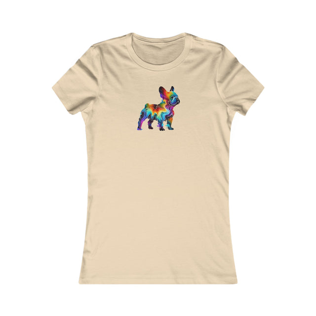 Rainbow French Bulldog T-shirt,Pride Shirt,Dog Lover Top,Rainbow Animals,LGBTQ+ Tee,Frenchie Owner,Women's Favorite Tee