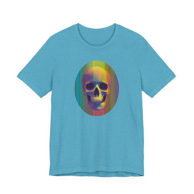 Rainbow Op Art Skull T-shirt, Neon Goth Shirt, Pride Parade Tee