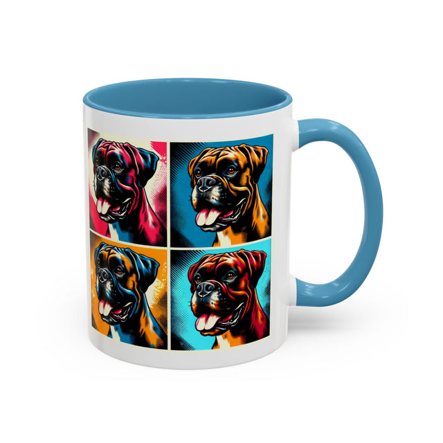 Boxers Coffee Cup,4-Panel Pop Art Mug,Boxer Lover,Boxer Mom,Boxer Dad,Dog Lover Gift,Boxer Gift