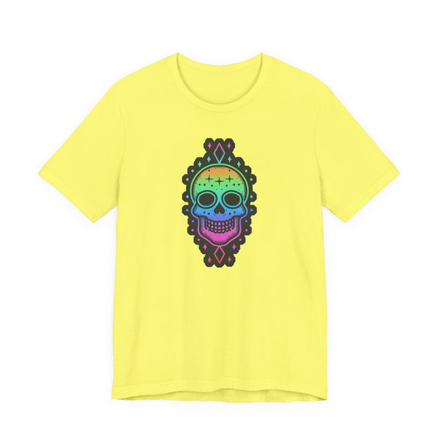 Rainbow Skull with Stars T-shirt, Pride Shirt, LGBT Skull, LGBTQ+ Ally Tee, Gay, Lesbian, Bisexual, Trans, Queer, Halloween Pride, Skeleton