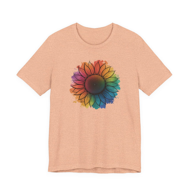 Rainbow Sunflower Watercolor T-shirt, Pride Shirt, Gardening Tee, Nature Lover, LGBTQ, Gardener, Rainbow Flower, Queer, Florist