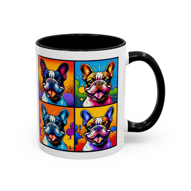French Bulldog Coffee Mug,4-Panel Pop Art Mug,French Bulldog Lover,Frenchie Mom,Frenchie Dad,Dog Lover Gift,Frenchie Gift