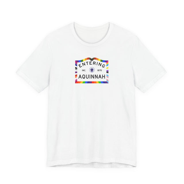 Aquinnah Massachusetts Sign Pride T-shirt, Rainbow Shirt, Martha's Vineyard