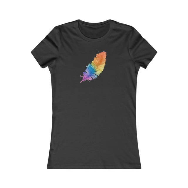 Rainbow Feather T-shirt,Pride Shirt,Queer Top,Rainbow birds,LGBTQ+ Tee,Gay,Lesbian,Bisexual,Trans,Women's Favorite Tee