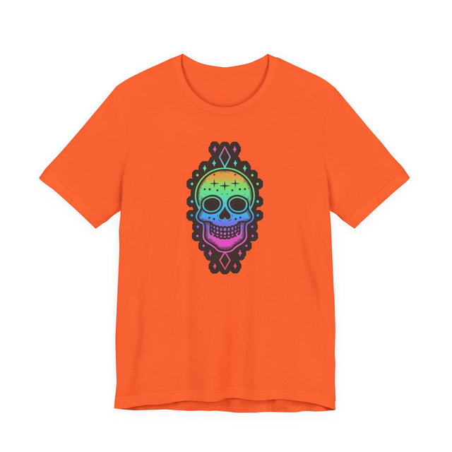 Rainbow Skull with Stars T-shirt, Pride Shirt, LGBT Skull, LGBTQ+ Ally Tee, Gay, Lesbian, Bisexual, Trans, Queer, Halloween Pride, Skeleton