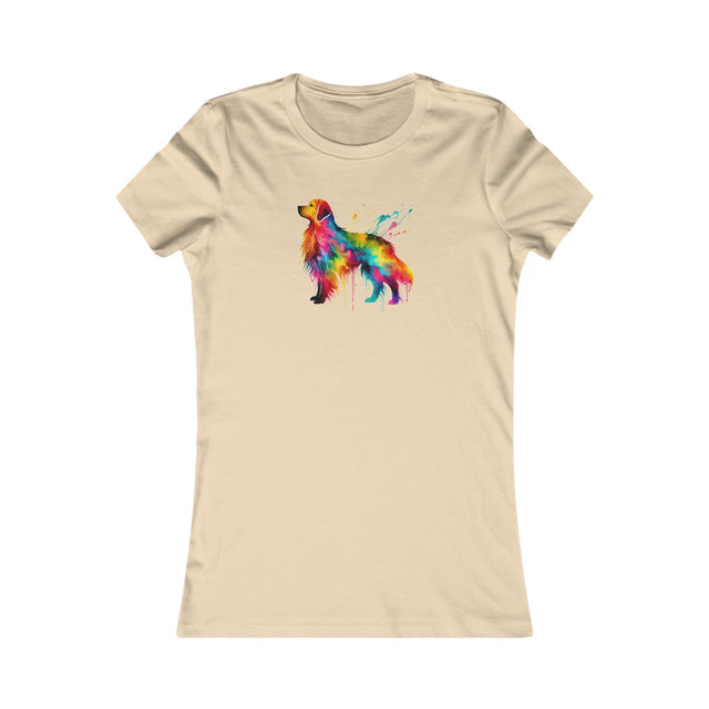 Rainbow Golden Retriever T-shirt,Pride Shirt,Dog Lover Top,Rainbow Animals,LGBTQ+ Tee,Golden Owner,Women's Favorite Tee