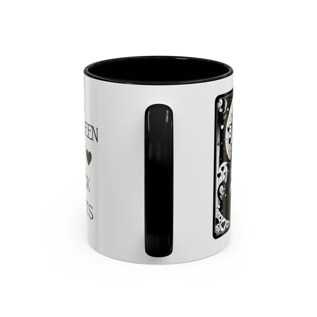 Queen of Black Hearts Playing card mug,Mother's Day Gift,Witchy Shirt,Mystical Cards Cup,Celestial Astrology,Goth Mug,Gift for her,Gothic art