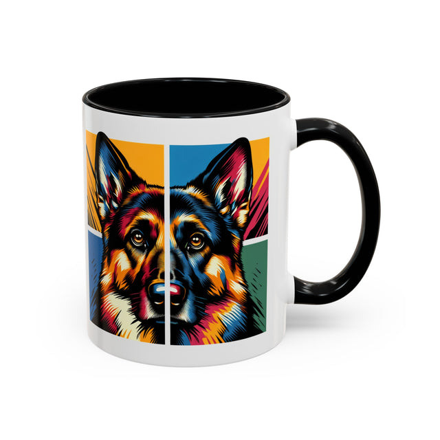 German Shepherd Dog Mug,4-Panel Pop Art Mug,German Shepherd Lover,GSD Mom,GSD Dad,Dog Lover Gift,Alsatian Gift,German Shedder