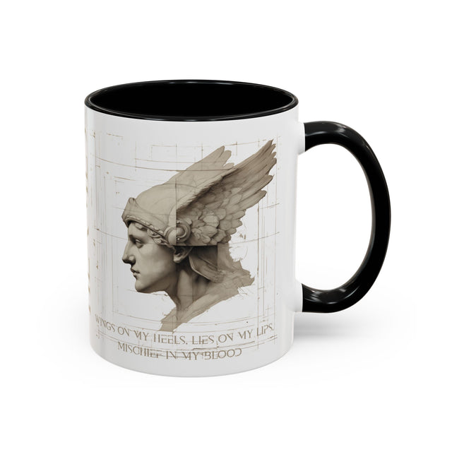 Hermes - Wings on my heels, lies on my lips, mischief in my blood mug