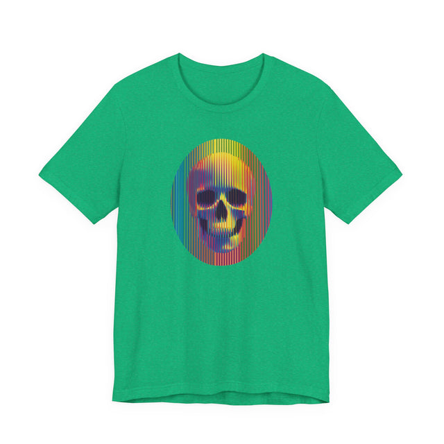 Rainbow Op Art Skull T-shirt, Neon Goth Shirt, Pride Parade Tee