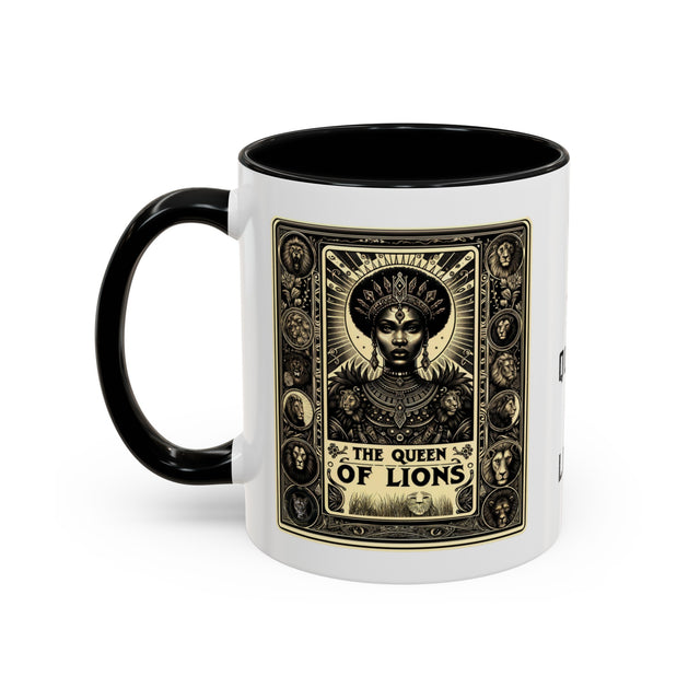 Queen of Lions,Tarot card cup,Mothers Day Gift,Tarot Reader Gift,African Queen,Gift for her,Black Mom Gift,Black Queen Mug,Gift for Mom