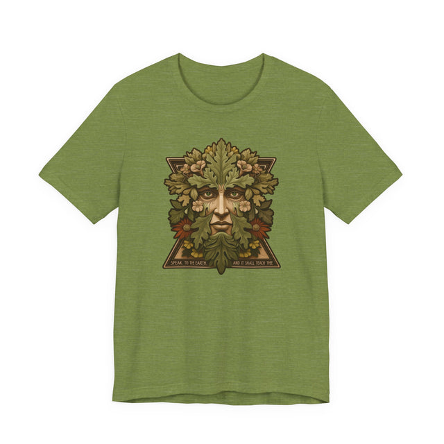 Green Man Tee, Speak to the Earth and It Shall Teach Thee T-shirt, Nature Lover, Biblical Quote, Job Chapter 12 Verse 8
