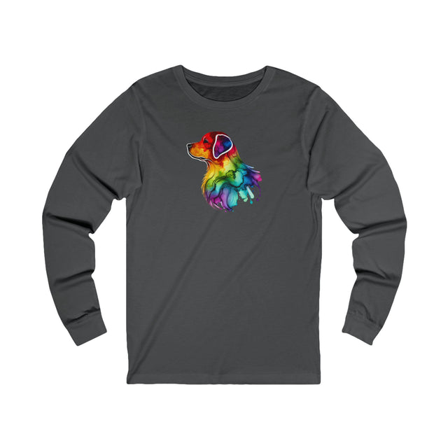 Rainbow Labrador Retriever Head Long Sleeve T-shirt,Pride Shirt,Dog Lover Top,Rainbow Animals,LGBTQ+ Tee, Lab Owner