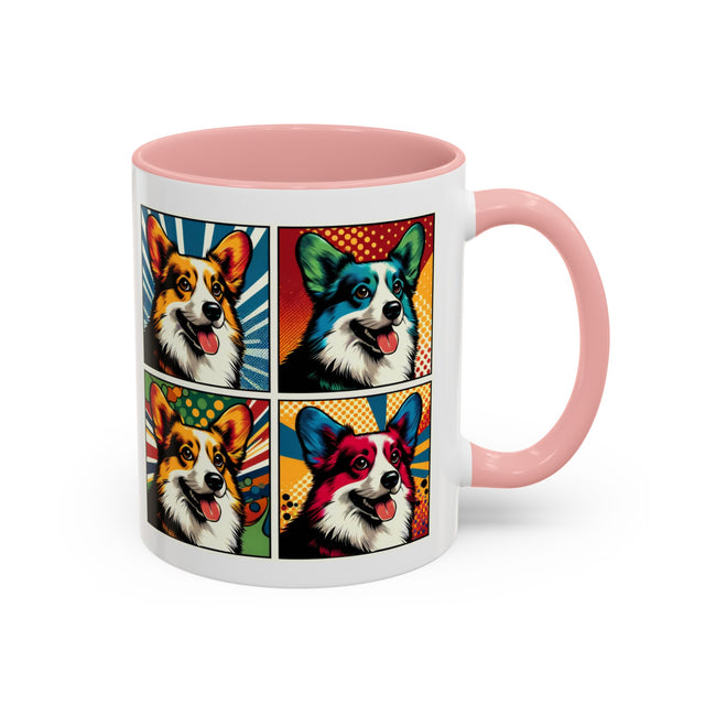Pembroke Welsh Corgi Mug,4-Panel Pop Art Mug,Corgi Lover,PWC Mom,PWC Dad,Dog Lover Gift,Pemi Corgi Gift