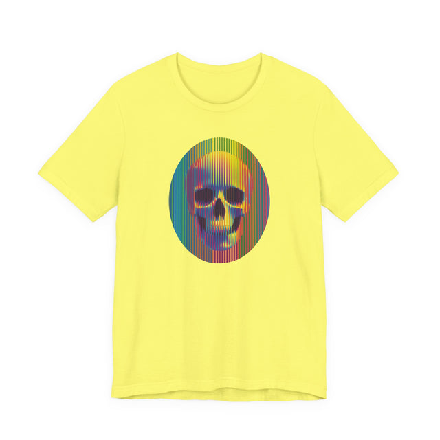 Rainbow Op Art Skull T-shirt, Neon Goth Shirt, Pride Parade Tee