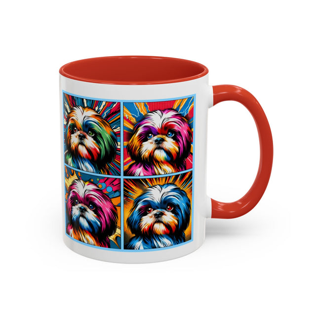Shih Tzus Coffee Cup,4-Panel Pop Art Mug,Shih Tzu Lover,Shih Tzu Mom,Shih Tzu Dad,Dog Lover Gift,Shih Tzu Gift