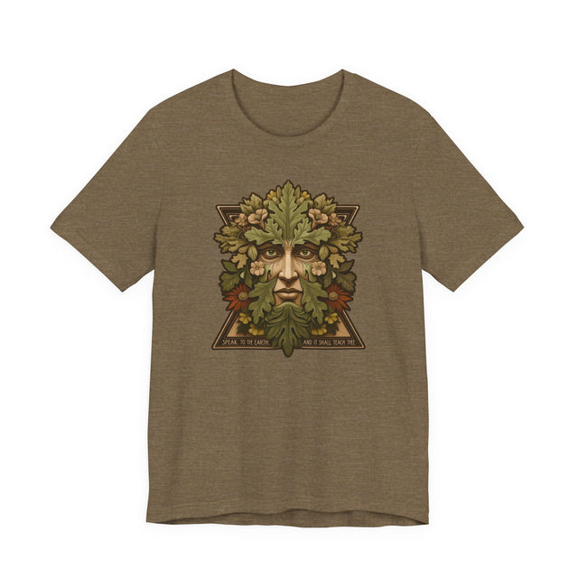 Green Man Tee, Speak to the Earth and It Shall Teach Thee T-shirt, Nature Lover, Biblical Quote, Job Chapter 12 Verse 8