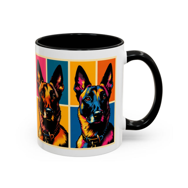 Belgian Malinois Coffee Cup,4-Panel Pop Art Mug,Belgian Malinois Lover,Mal Mom,Mali Dad,Dog Lover Gift,Belgian Malinois Gift
