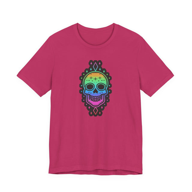 Rainbow Skull with Stars T-shirt, Pride Shirt, LGBT Skull, LGBTQ+ Ally Tee, Gay, Lesbian, Bisexual, Trans, Queer, Halloween Pride, Skeleton