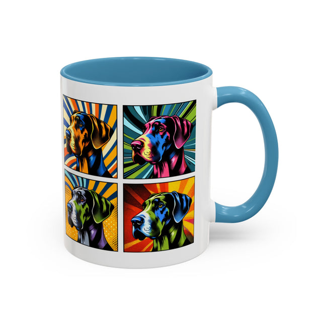 Great Danes Coffee Cup,4-Panel Pop Art Mug,Great Dane Lover,Great Dane Mom,Great Dane Dad,Dog Lover Gift,Great Dane Gift