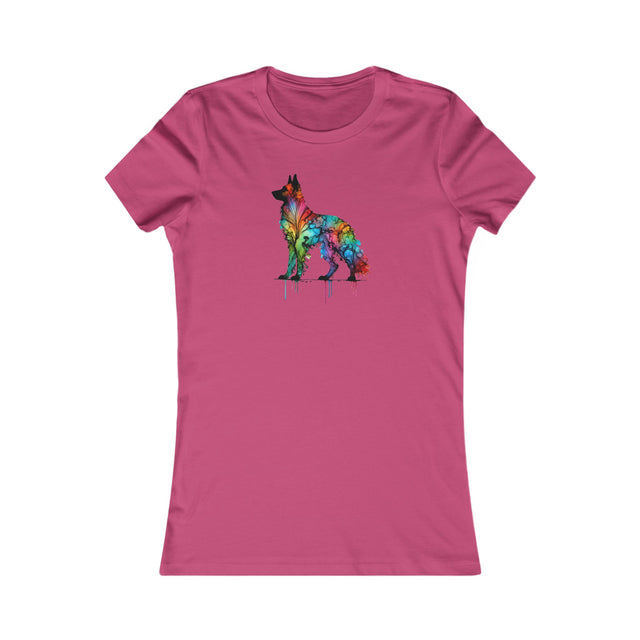 Rainbow German Shepherd Dog T-shirt,Pride Shirt,Dog Lover Top,Rainbow Animals,LGBTQ+ Tee,GSD Owner,Women's Favorite Tee