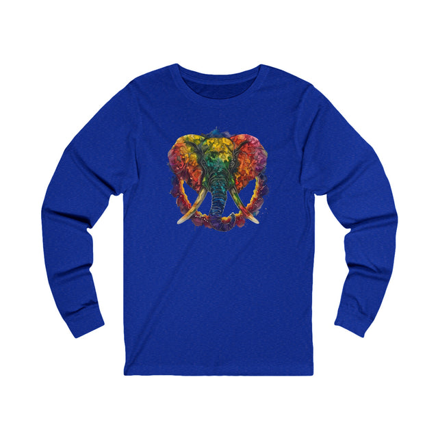 Rainbow Elephant Peace Mandala Long Sleeve T-shirt,Pride Shirt,Queer Top,Rainbow Animals,LGBTQ+ Tee,Elephant Lover Gift,Gay,Lesbian,Bisexual,Trans