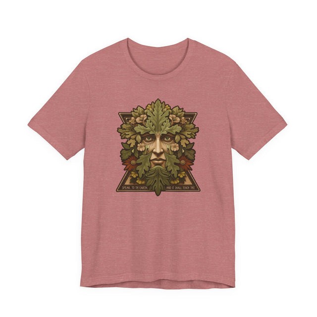 Green Man Tee, Speak to the Earth and It Shall Teach Thee T-shirt, Nature Lover, Biblical Quote, Job Chapter 12 Verse 8