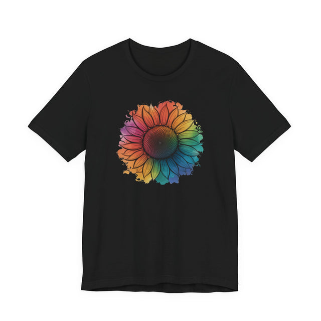 Rainbow Sunflower Watercolor T-shirt, Pride Shirt, Gardening Tee, Nature Lover, LGBTQ, Gardener, Rainbow Flower, Queer, Florist