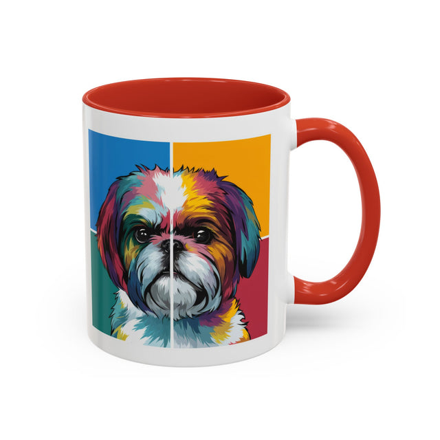 Shih Tzu Coffee Cup,4-Panel Pop Art Mug,Shih Tzu Lover,Shih Tzu Mom,Shih Tzu Dad,Dog Lover Gift,Shih Tzu Gift