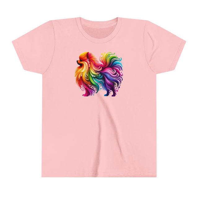 Rainbow Pomeranian T-shirt,Pride Shirt,Dog Lover Top,Rainbow Animals,LGBTQ+ Tee, Pomeranian Owner,Youth Size
