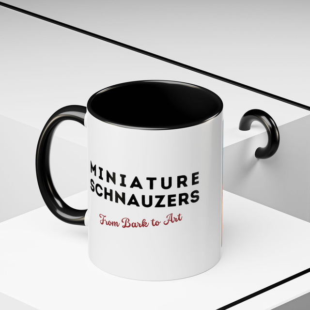 Black Miniature Schnauzer Coffee Cup, 4-Panel Pop Art Mug