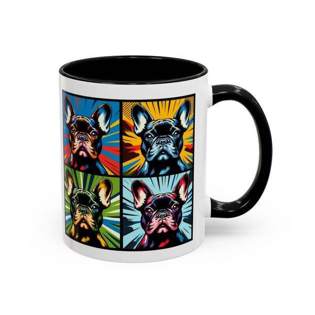 French Bulldog Coffee Mug,4-Panel Pop Art Mug,French Bulldog Lover,Frenchie Mom,Frenchie Dad,Dog Lover Gift,Frenchie Gift