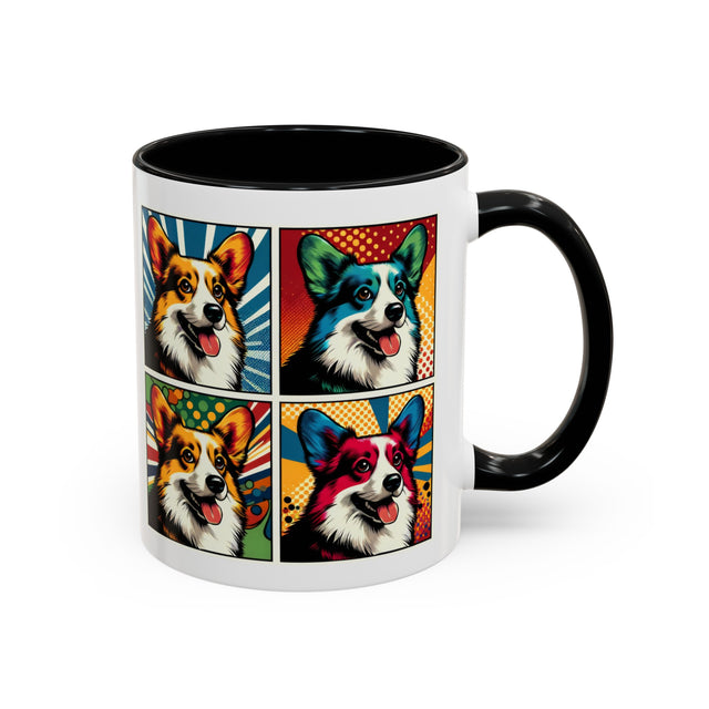 Pembroke Welsh Corgi Mug,4-Panel Pop Art Mug,Corgi Lover,PWC Mom,PWC Dad,Dog Lover Gift,Pemi Corgi Gift