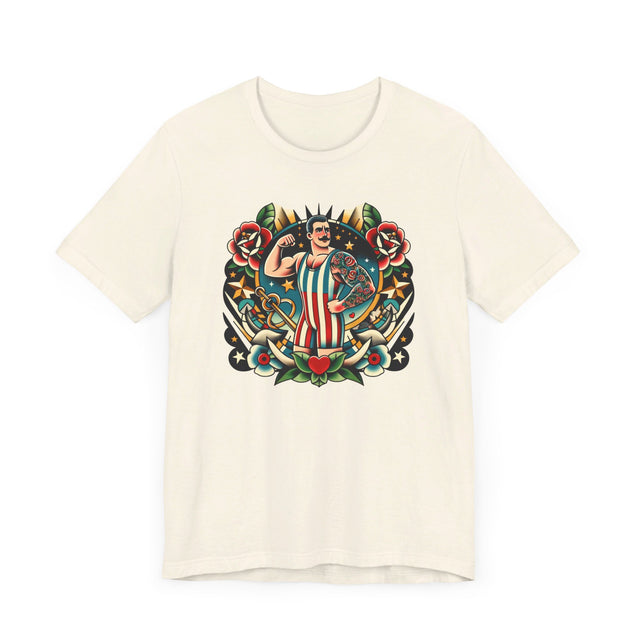 Circus Strongman T-shirt, Flash Tattoo Style Shirt