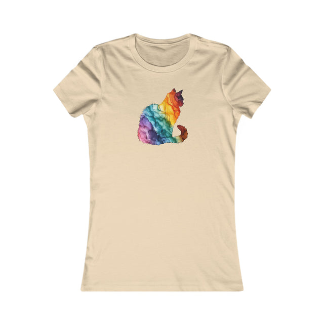 Rainbow Cat T-shirt,Pride Shirt,Cat Lover Top,Rainbow Animals,LGBTQ+ Tee,Queer,Gay,Lesbian,Bisexual,Trans,Feline,Kitten,Kitty,Women's Favorite Tee