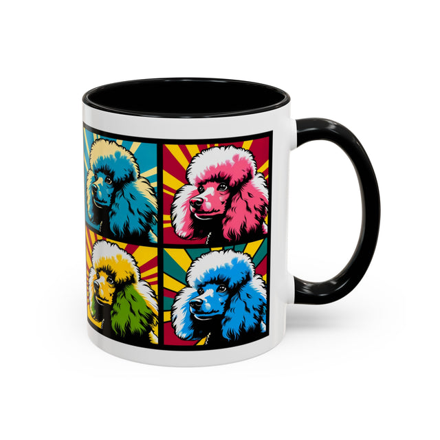 Poodle Coffee Cup,4-Panel Pop Art Mug,Poodle Lover,Poodle Mom,Poodle Dad,Dog Lover Gift,French Poodle Gift