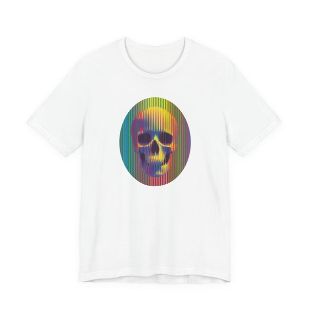 Rainbow Op Art Skull T-shirt, Neon Goth Shirt, Pride Parade Tee