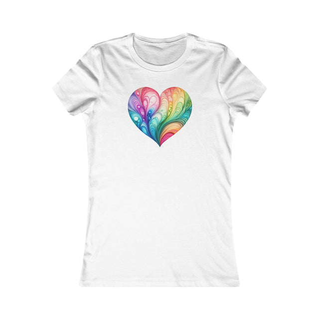 Rainbow Heart Streams Alcohol Ink Shirt Women's Favorite Tee, Pride T-shirt, Rainbow Heart Shirt