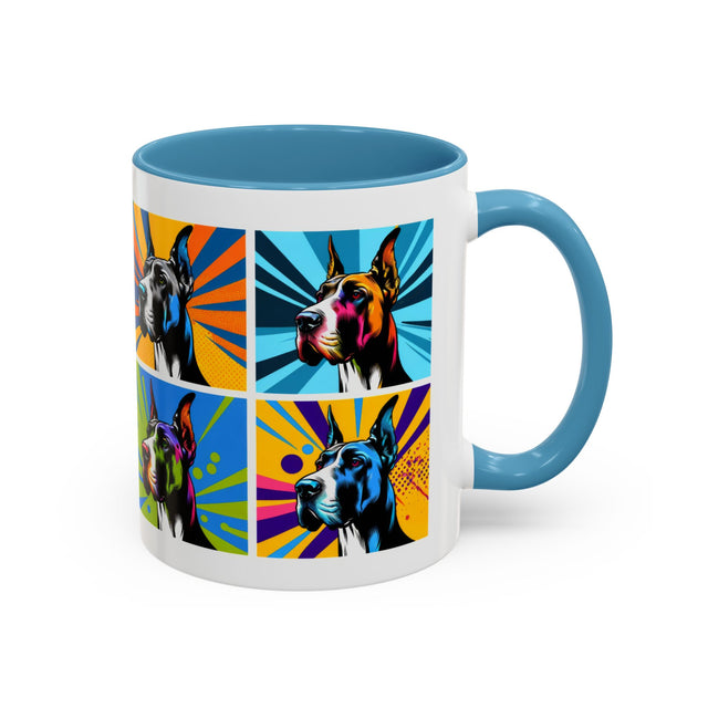 Great Danes Coffee Cup,4-Panel Pop Art Mug,Great Dane Lover,Great Dane Mom,Great Dane Dad,Dog Lover Gift,Great Dane Gift