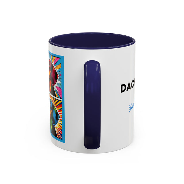 Dachshund Coffee Cup,4-Panel Pop Art Mug,Dachshund Lover,Doxie Mom or Dad,Dog Lover Gift,Wiener Dog,Sausage Dog,Low Rider dog