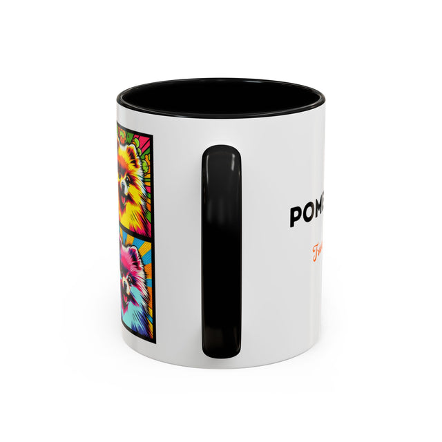 Pomeranians Coffee Cup,4-Panel Pop Art Mug,Pomeranian Lover,Pom Mom,Pom Pom Dad,Dog Lover Gift,Pomeranian Gift